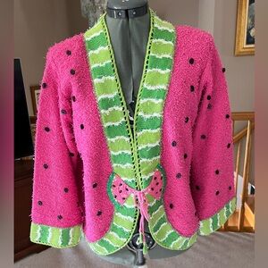 Design Options L Philip Jane Watermelon Sweater Cardigan easter mothers day gift